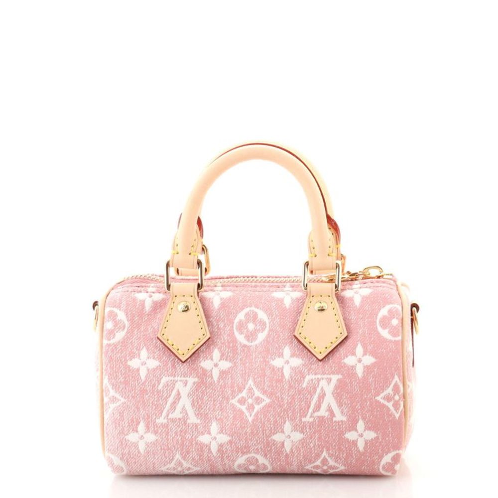 Louis Vuitton Speedy Bandouliere NM Bag Monogram Jacquard Denim Nano Pink - Picture 4 of 8